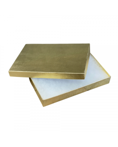 5 7/16''X3 1/2''X1'' Gold Cotton Filled Jewelry Box | Box-4Gold