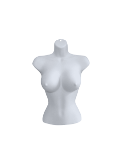 Female Half  Body Form With Large Bust- White