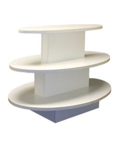 3 TIER OVAL TABLE- WHITE
