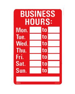 Business Hours Sign 