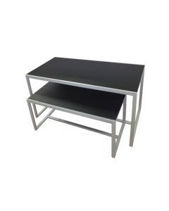 Premium Customizable Metal Frame Retail Nesting Table Set - Set of 2