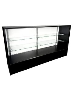 Black Showcase With Laminated Wood Top