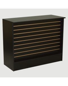 48" Black Slatwall Front Wrap Counter - Knocked Down