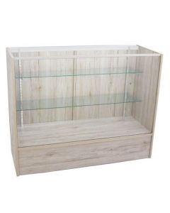 4 foot glass display case - barnwood