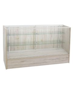 6 foot glass display case - barnwood