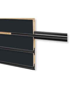 Black Slatwall with Black Metal Inserts - 6" OC