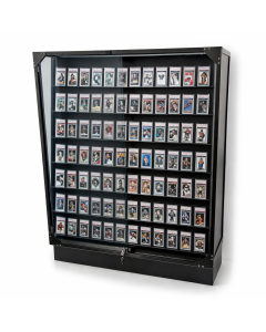 Elite Trading Card Display Case | Double-Sided Floor Display | Locking Glass Showcase | Black