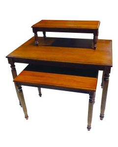 SET OF 3 NESTING TABLES- Natural Mahogany