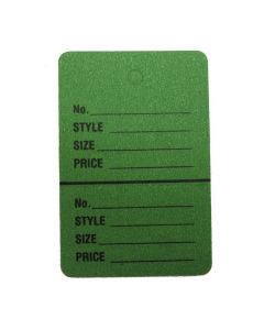 LARGE GREEN PERFORATED TAG