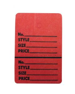 LARGE RED PERFORATED TAG