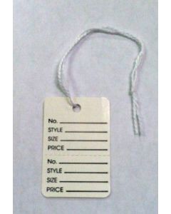 SMALL PERFORATED WHITE TAG- STRING