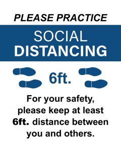 Blue Social Distancing Poster