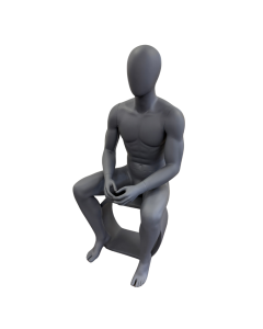 Sitting Male Grey Mannequin