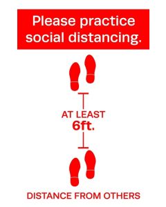 social distance signage red