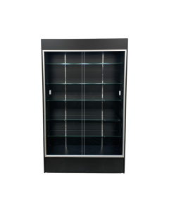 Black Wall Unit Display Case With Puck Lights
