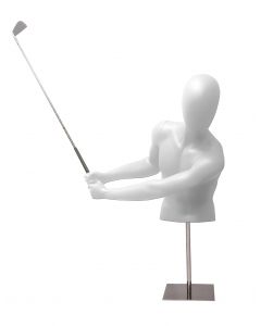white male mannequin golfer