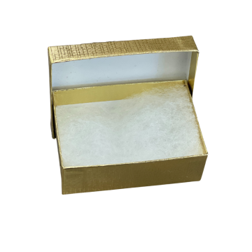 3 1/4'' X 2 1/4''X1'' Gold Cotton Filled Jewelry Box | Box-2Gold