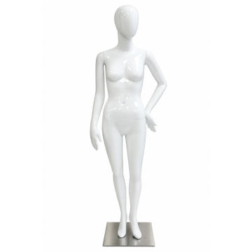 PLASTIC FEMALE RETRO MANNEQUIN-WHITE