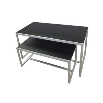 Premium Customizable Metal Frame Retail Nesting Table Set - Set of 2