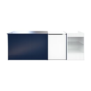 White Pass-Through Employee Swing Doors – Open Top and Bottom