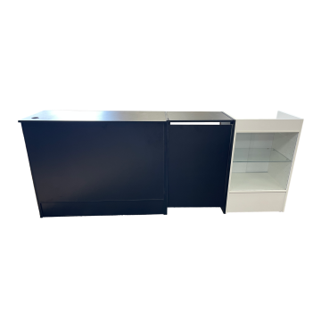 EMPLOYEE PASS THRU SWING DOORS - OPEN TOP AND BOTTOM - BLACK