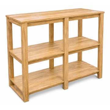 Tiered Retail Merchandising Display Table – Natural Wood Finish