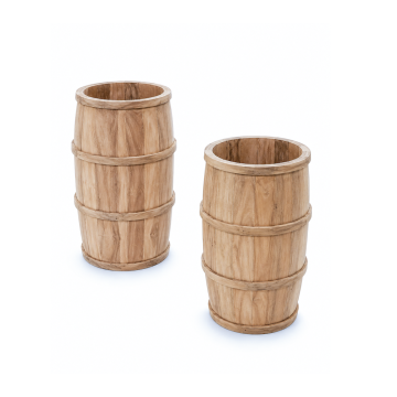 False Bottom Wooden Display Barrels