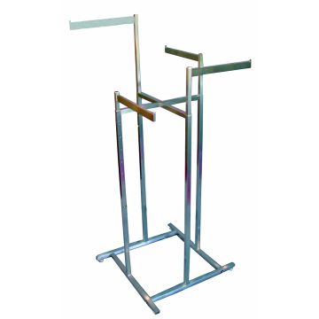 Chrome High Capacity Four Way Clothing Rack