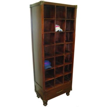 DARK MAHOGANY HAT CUBE DISPLAY