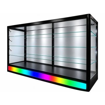 6ft showcase with thick frame and light up base