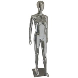 Full Body Female Mannequin with Egg Head and Mirrored Chrome  display picture 3