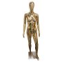 Full Body Female Mannequin with Egg Head and Mirrored Chrome Finish | SKU: 3058GOLD thumbnail