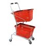Grey Double Tier Shopping Cart thumbnail
