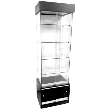 Small Tower Case Black With Wood Top