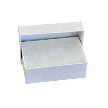 2 5/8''X1 1/2''X1'' White Cotton Filled Jewelry Box |Box-1White