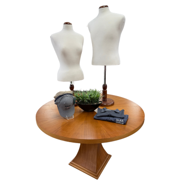 42" ROUND DISPLAY TABLE- Natural Mahogany