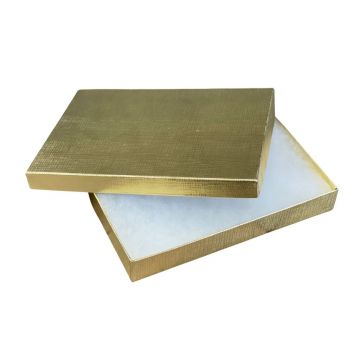 7''X5''X1 1/4'' Gold Cotton Filled Jewelry Box | Box-28Gold