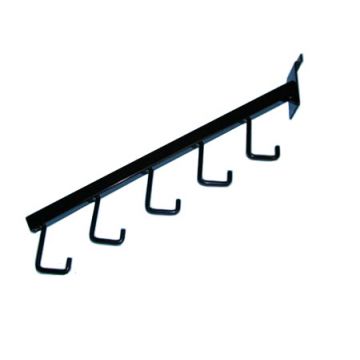 5 J-HOOK WATERFALL SLATWALL FACEOUT- BLACK 