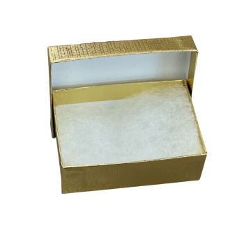 3 1/4'' X 2 1/4''X1'' Gold Cotton Filled Jewelry Box | Box-2Gold