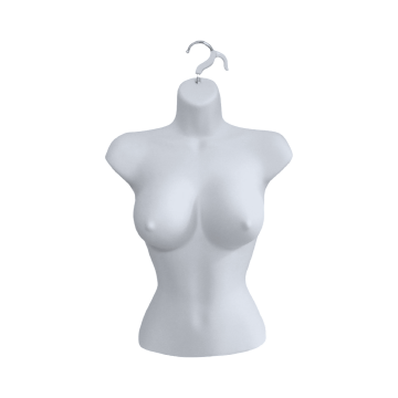 Female Half  Body Form With Large Bust- White