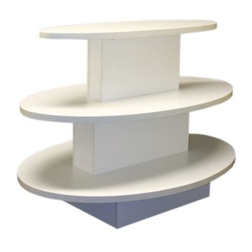 3 TIER OVAL TABLE- WHITE