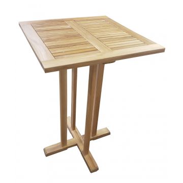 Teak Square Bar Height Table