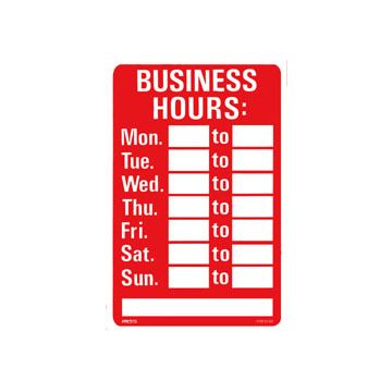 Business Hours Sign 