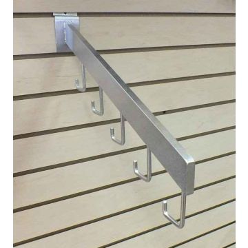 5 J-HOOK WATERFALL SLATWALL FACEOUT- SATIN CHROME