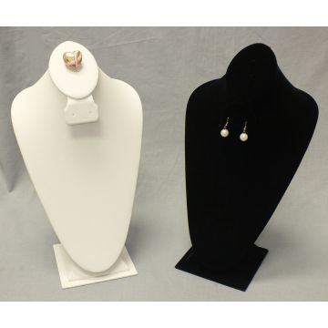Xl Combo Bust Display- White Leatherette