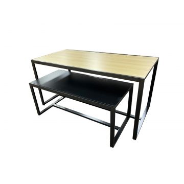 Premium Customizable Metal Frame Retail Nesting Table Set - Set of 2