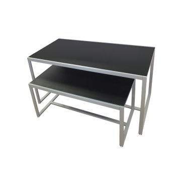 Premium Customizable Metal Frame Retail Nesting Table Set - Set of 2