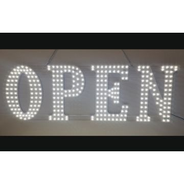 White LED OPEN Sign- 10x30