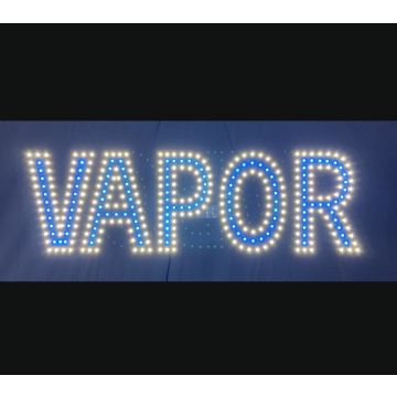 Led Vapor Sign - 9X30 White & Blue  