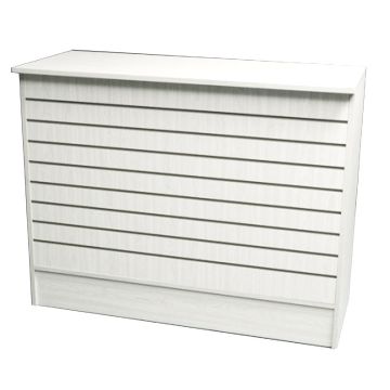 48" Slatwall Front Wrap Counter - White Sku:9029Kd